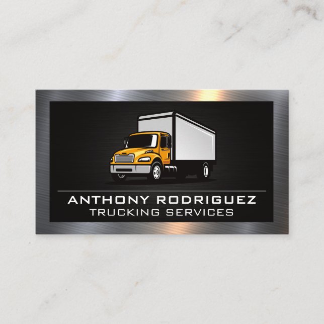 Trucking Services | Metallic Border Business Card (Front)