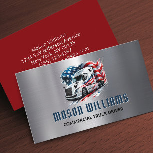 Trucking Transport Trucker Company American Flag Business Card