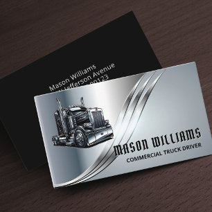 Trucking Transport Trucker Company Metal Business Card