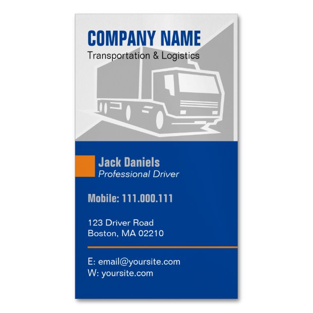 Trucking | Transportation & Logistic Business Card (Front Vertical)