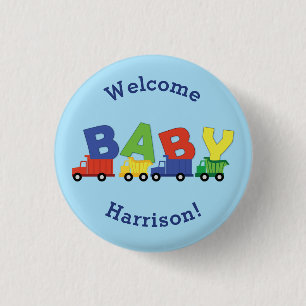 Trucks Baby Shower 3 Cm Round Badge