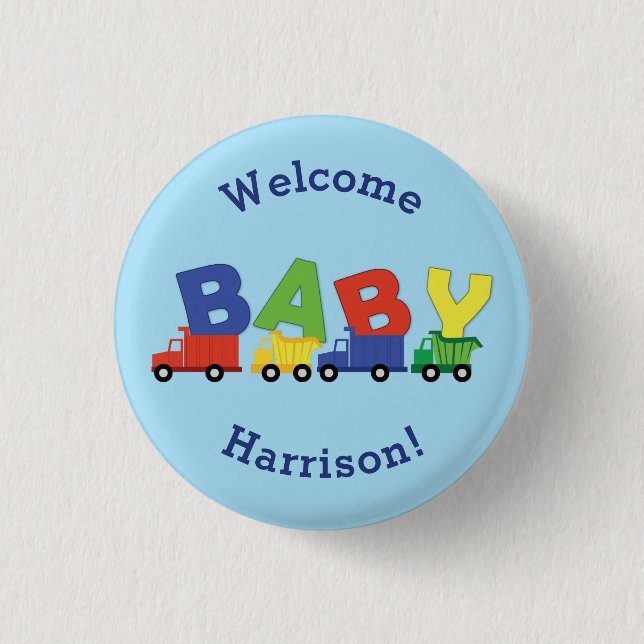 Trucks Baby Shower 3 Cm Round Badge (Front)