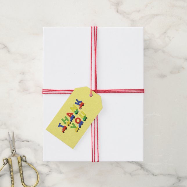 Trucks Baby Shower Gift Tags (With Twine)