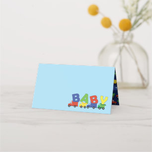 Trucks Boy Baby Shower Construction Cute Place Card