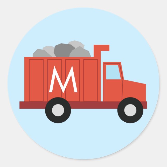 Trucks Boys Cute Kid's Name Envelope Seal Stickers (Front)