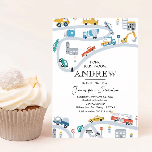 Trucks & Cars Birthday Invitation (Creator Uploaded)