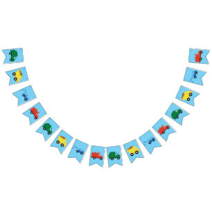 Trucks Cars Cute 1st Birthday Party Theme Bunting