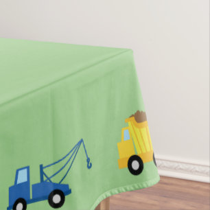 Trucks Cars Cute 1st Birthday Party Theme Tablecloth