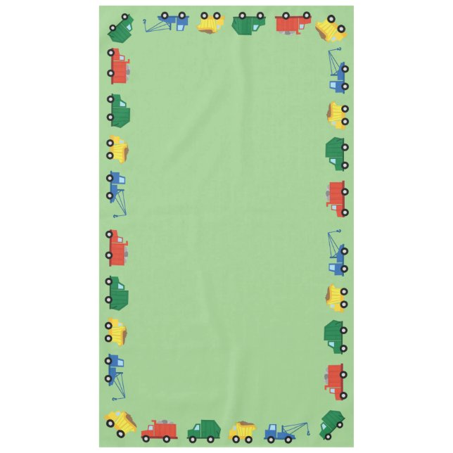 Trucks Cars Cute 1st Birthday Party Theme Tablecloth (Front)