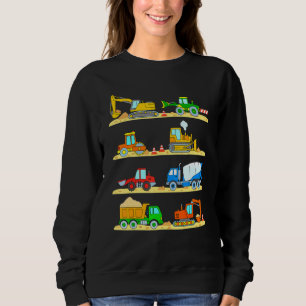 Trucks Excavator Cement Truck Bulldozer Constructi Sweatshirt