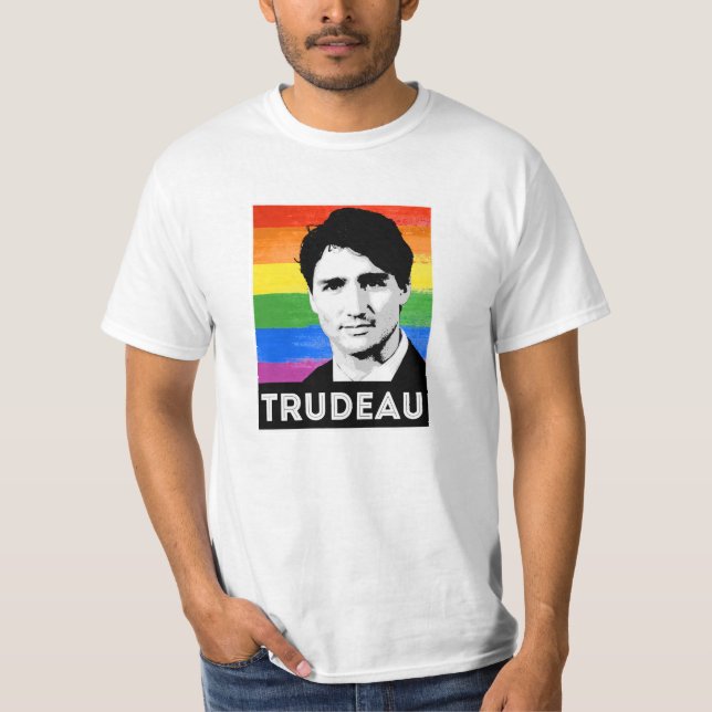 Trudeau LGBT Flag T-Shirt (Front)