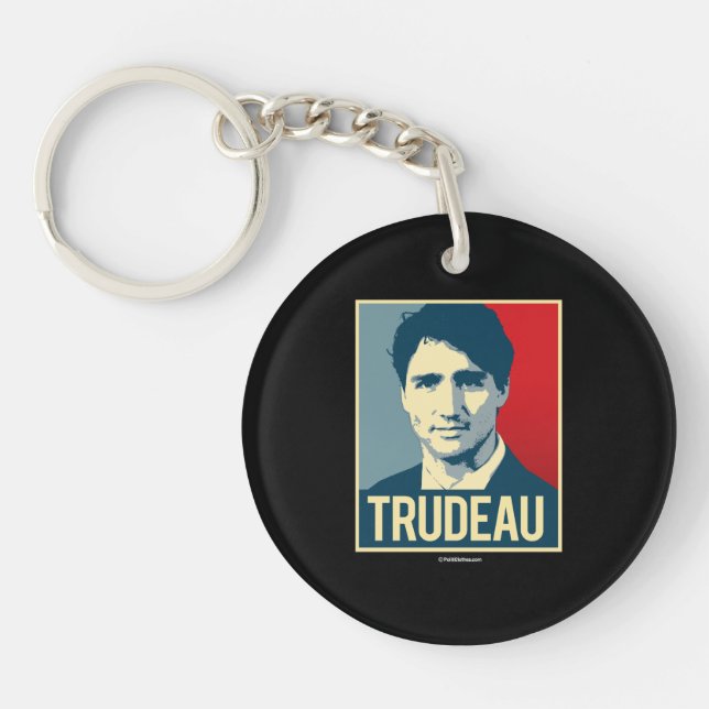 Trudeau Propaganda Poster -.png Key Ring (Front)