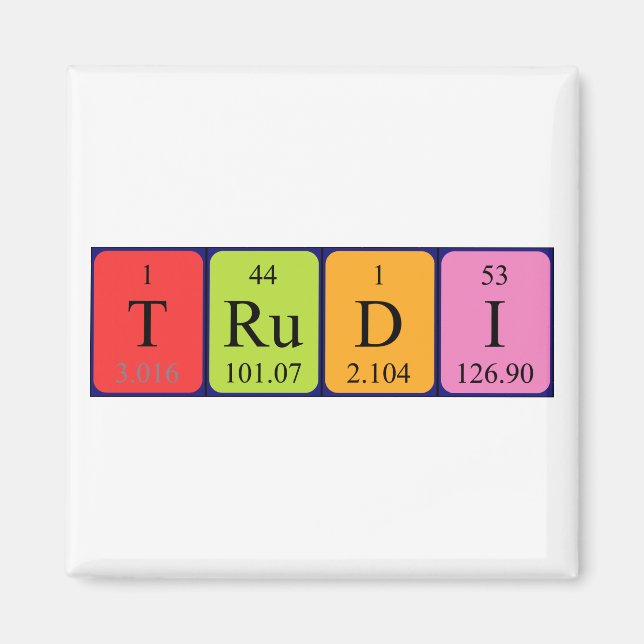 Trudi periodic table name magnet (Front)