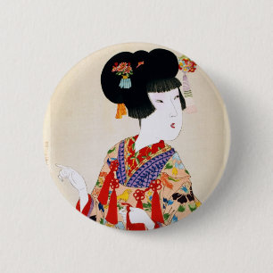 True Beauty Vintage Japanese Print 6 Cm Round Badge