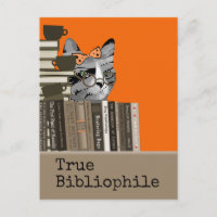 True Bibliophile - Cat with Books