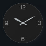 True Black 000000 Colour - Add a Name Option Large Clock<br><div class="desc">Add a name, initials or some text, or keep the colour alone. Colour coordinates with other items in the store based on the name and the HEX code (six-digit hex triplet) shown. Use this code to mix, match and customise any other item to go with this, or to add to...</div>