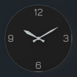 True Black 000000 Colour - Add a Name Option Large Clock<br><div class="desc">Add a name, initials or some text, or keep the colour alone. Colour coordinates with other items in the store based on the name and the HEX code (six-digit hex triplet) shown. Use this code to mix, match and customise any other item to go with this, or to add to...</div>