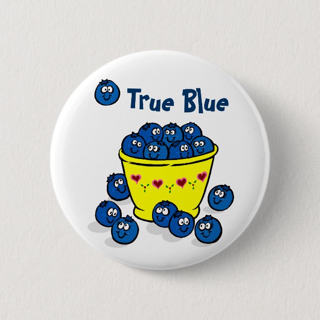 True Blue 6 Cm Round Badge (Front)