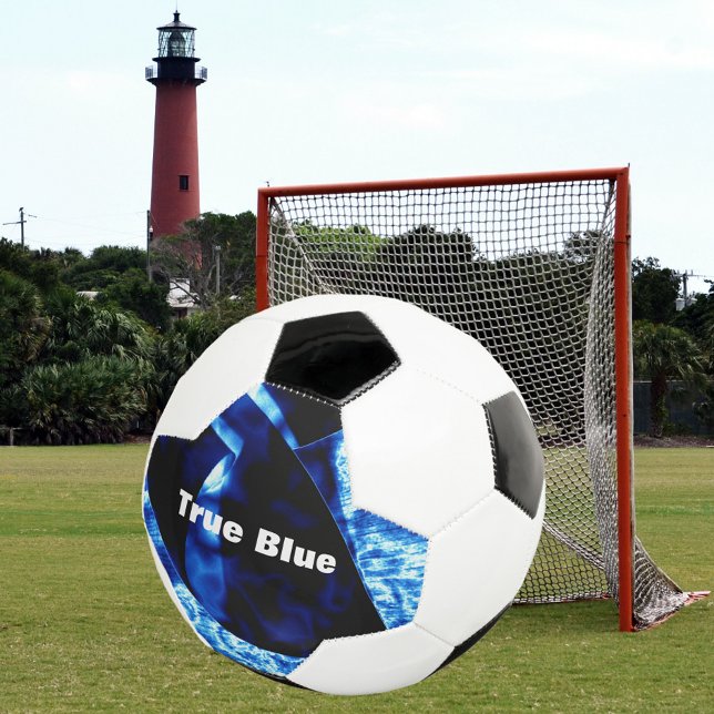 True Blue Abstract Customisable Soccer Ball (Creator Uploaded)