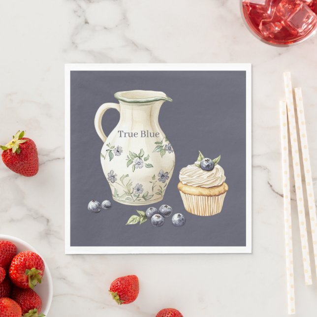 True Blue Blueberries Fruit Nourishment Napkin (Insitu)