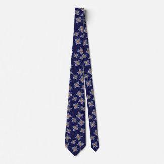 True Blue Funky Flower Tie