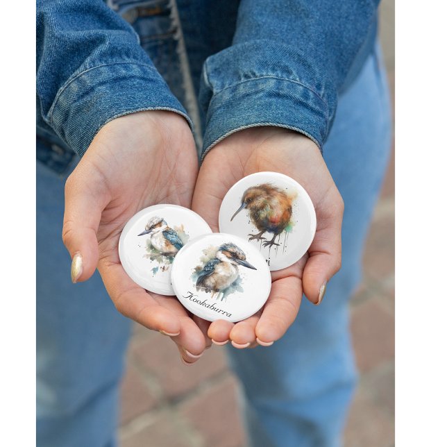 True Blue Kookaburra, custom 3 Cm Round Badge (Creator Uploaded)