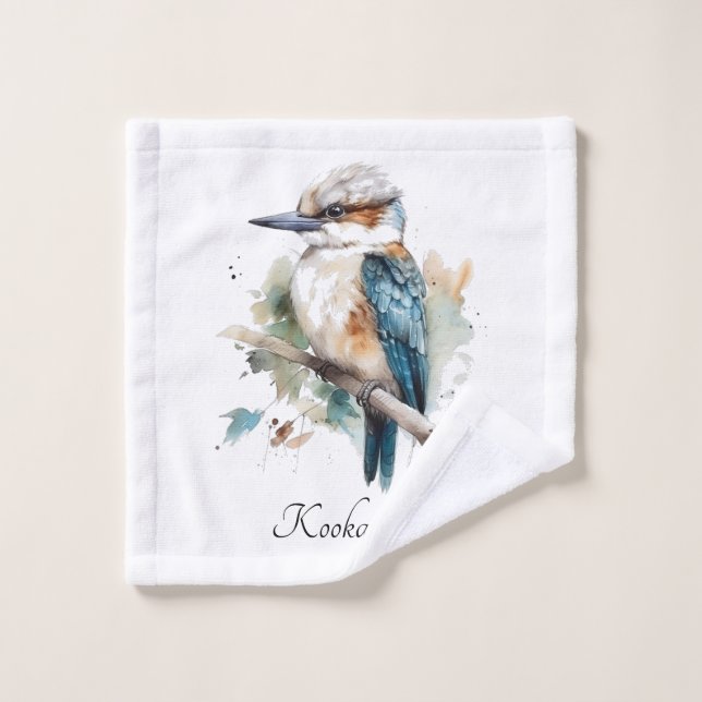 True Blue Kookaburra, custom Bath Towel Set (Wash Cloth)