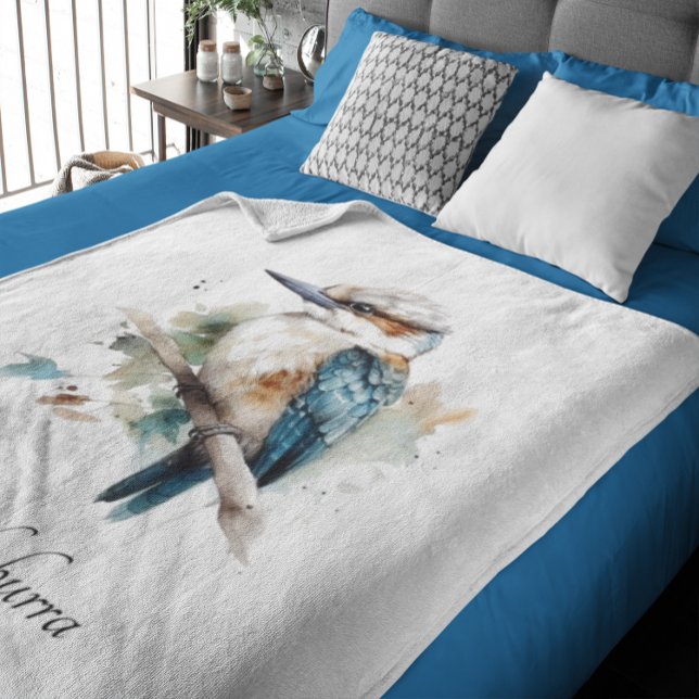 True Blue Kookaburra, custom Fleece Blanket (Creator Uploaded)