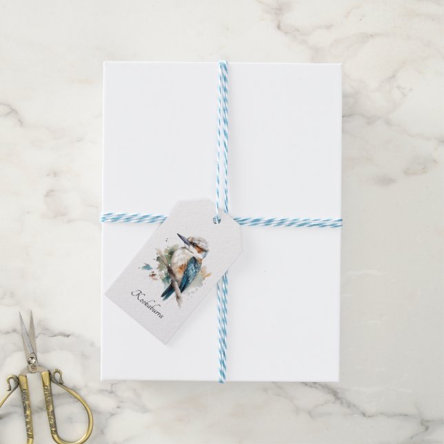 True Blue Kookaburra, custom Gift Tags (With Twine)