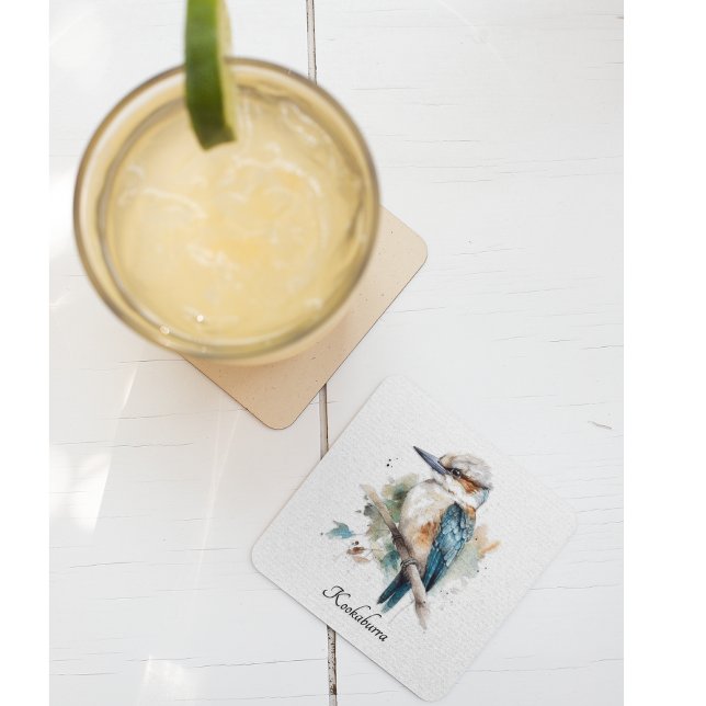 True Blue Kookaburra, custom Glass Coaster (Creator Uploaded)