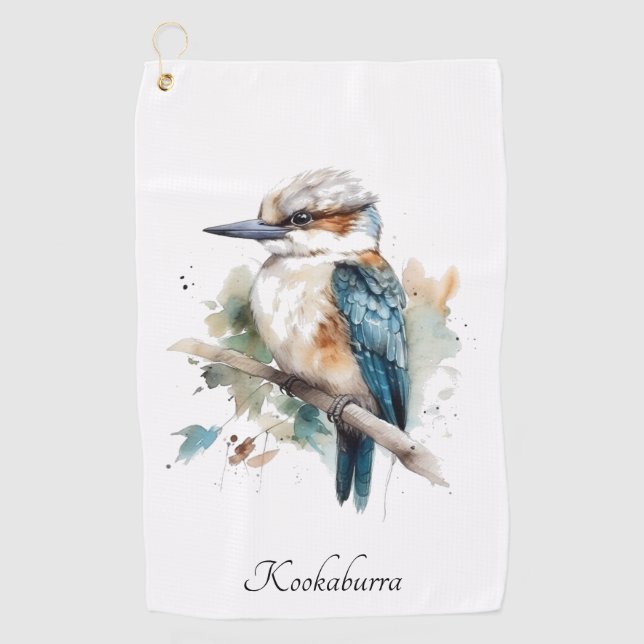 True Blue Kookaburra, custom Golf Towel (Front)