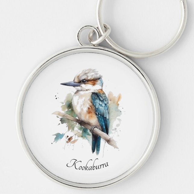 True Blue Kookaburra, custom Key Ring (Front)