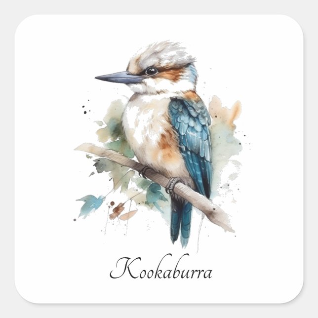 True Blue Kookaburra, custom Square Sticker (Front)