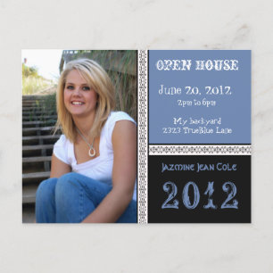 True blue Open House Postcard