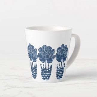 True Blue Potted Plant Latte Mug