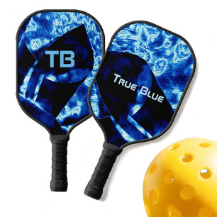 True Blue with Name and Initials Pickleball Paddle