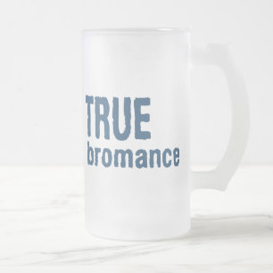 True Bromance (Blue) Frosted Glass Beer Mug