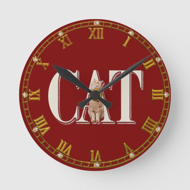 True Cat Love Round Clock (Front)