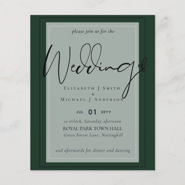True Color Script Typography Budget Wedding (Front)