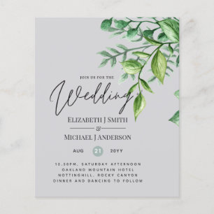 True Colour GREENERY Budget Wedding Invitations
