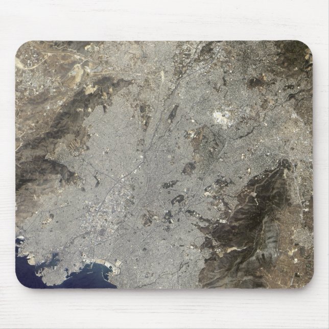 True-colour satellite view of central Athens Mouse Pad (Front)