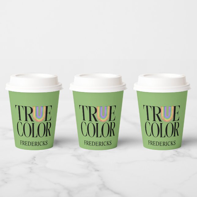 True Colours Editorial Custom Typography Design Paper Cups (Multi)