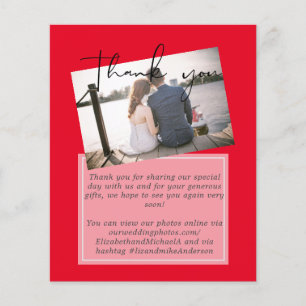 True Colours PHOTO Thank You Letter Budget Wedding