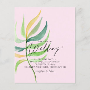 True Colours TROPICAL LEAF Budget Wedding Invites