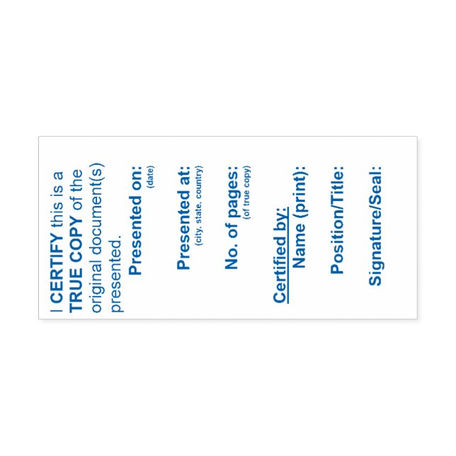 True Copy Stamp (Lawyer & Notary) - 2.9" x 1.4" (Design)