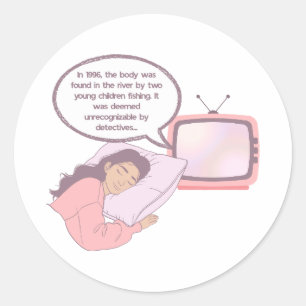 True Crime Lover Minimalist Design Dark Humor Classic Round Sticker