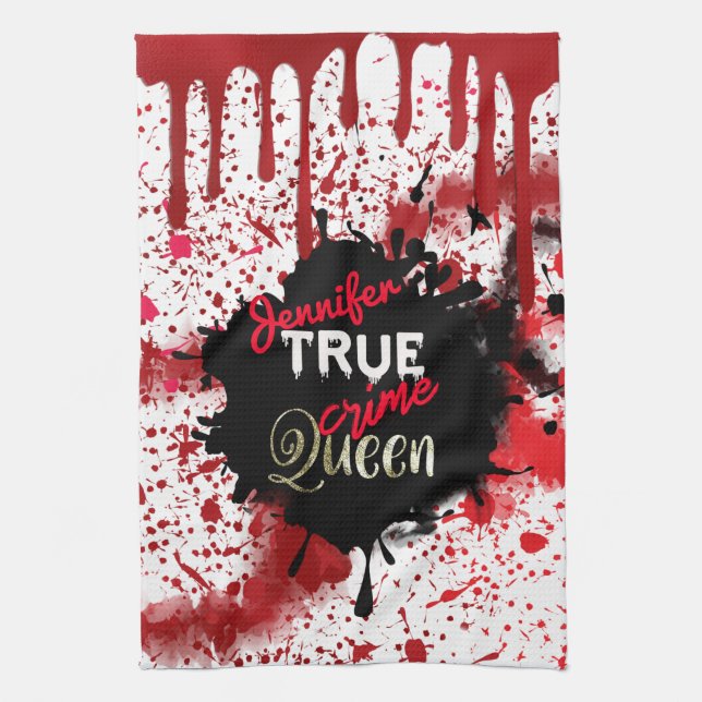 True Crime Queen   Tea Towel (Vertical)