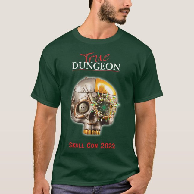 True Dungeon - Skull Con - dark green T-Shirt (Front)