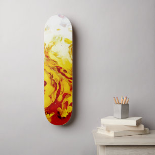 True Flames gold red white purple fire Skateboard