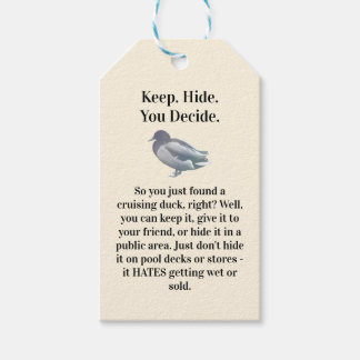 True Frazil '80s Print Ad-Style Crusing Duck Gift Tags